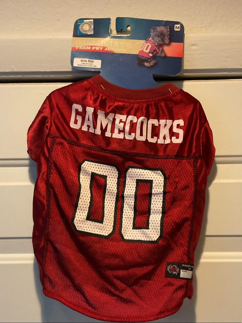 Pets First Garnet Gamecocks Dog Jersey with White Number 00 size Medium